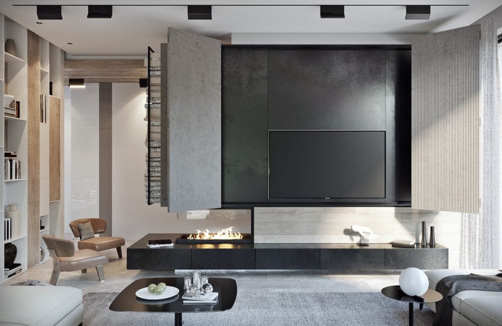 Living room ideas with a TV hidden
