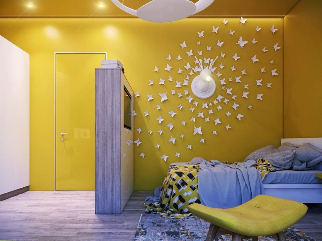 Children's room wall design with color and decor