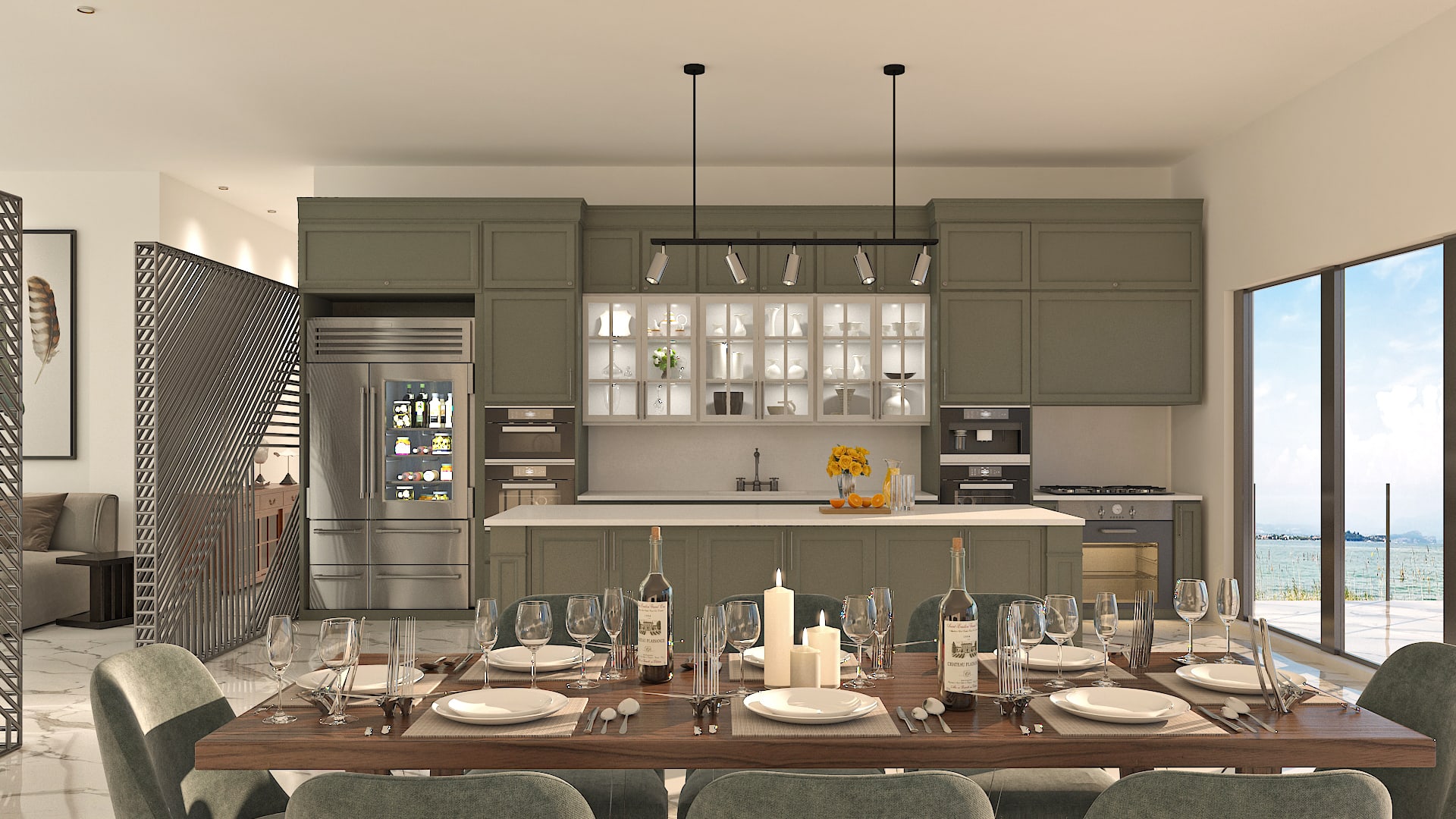 Contemporary Kitchen and Dining Space