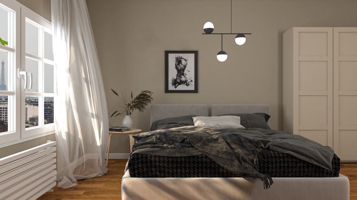 Minimalist Scandinavian bedroom by Homilo