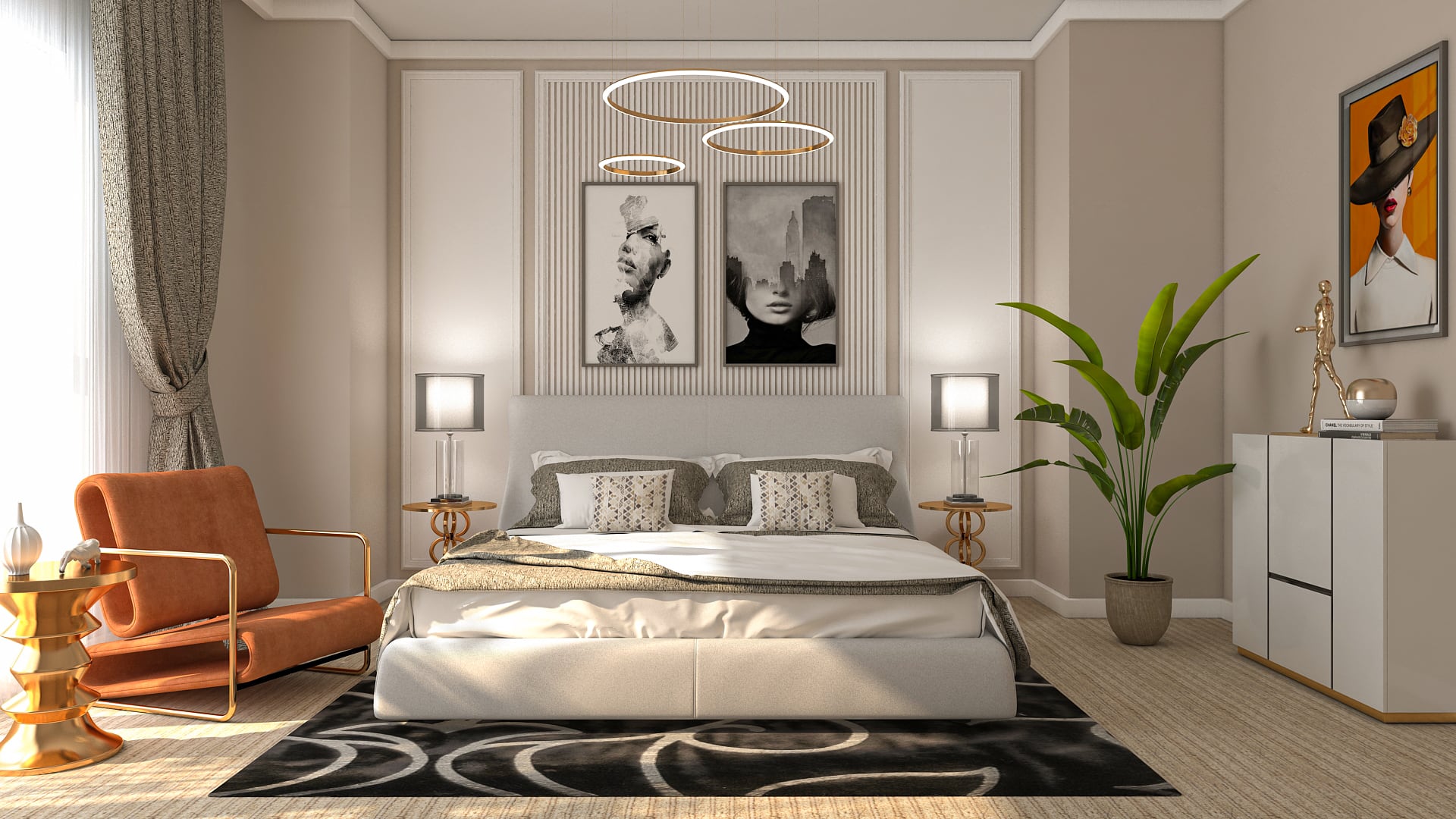 Modern Bedroom With Art Deco Flair