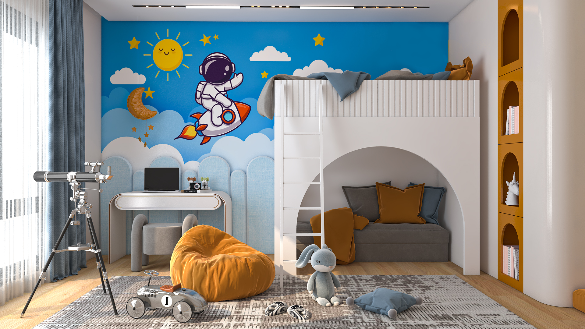 Cozy Kidsroom with Colorful Decor
